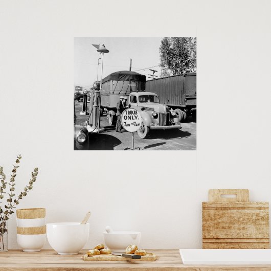 Lkw-Stopp der 40er Jahre Poster (Küche)