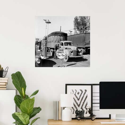 Lkw-Stopp der 40er Jahre Poster (Heimbüro)