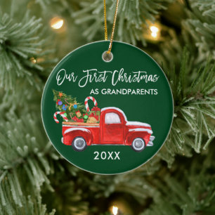 LKW Süßigkeiten Erstes Weihnachten als Großeltern Keramik Ornament