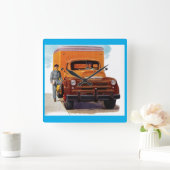 LKW-Takt Quadratische Wanduhr (Zuhause)