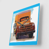 LKW-Takt Quadratische Wanduhr (Winkel)