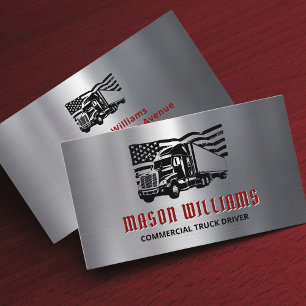 LKW Transport Metal Design Trucker Company Visitenkarte