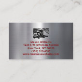 LKW Transport Metal Design Trucker Company Visitenkarte (Rückseite)