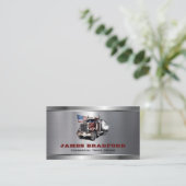 LKW Transport Metal Log Trucker Visitenkarte (Stehend Vorderseite)