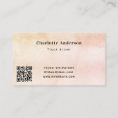 LKW-Transportdienstleistung weiblicher QR-Code Visitenkarte (Rückseite)