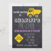 Lkw-Überquerungskasten-Vorschule Abschluss Einladung (Vorderseite)