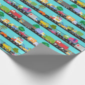 Lkw und Autos Kids Transportation Wrapping Paper Geschenkpapier (Ecke)