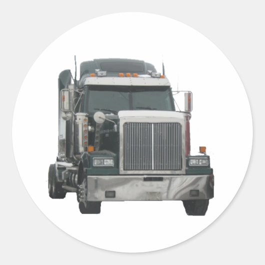Lkw-Zugmaschine Runder Aufkleber (Vorderseite)