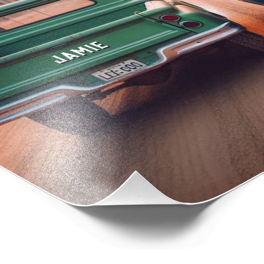 LKWs aus den 1960er Jahren fahren mit Individuelle Fotodruck (Ecke)