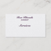 LKWs, Auto-Visitenkarten Visitenkarte (Rückseite)