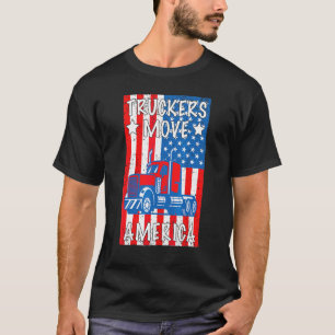 LKWs bewegen Amerika LKW amerikanische Flagge USA T-Shirt