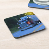 LKWs, Big Rig Cargo Truck Art Getränkeuntersetzer (Linke Seite)