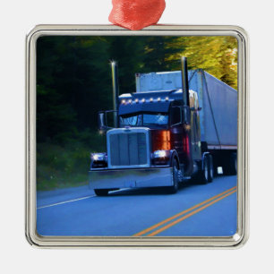 LKWs, Big Rig Cargo Truck Art Silbernes Ornament
