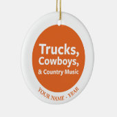 LKWs, Cowboys und Countrymusik Keramikornament (Rechts)