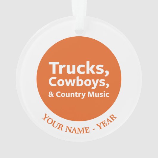 LKWs, Cowboys und Countrymusik Ornament (Rückseite)