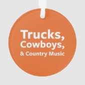LKWs, Cowboys und Countrymusik Ornament (Rückseite)