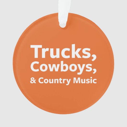 LKWs, Cowboys und Countrymusik Ornament (Vorderseite)