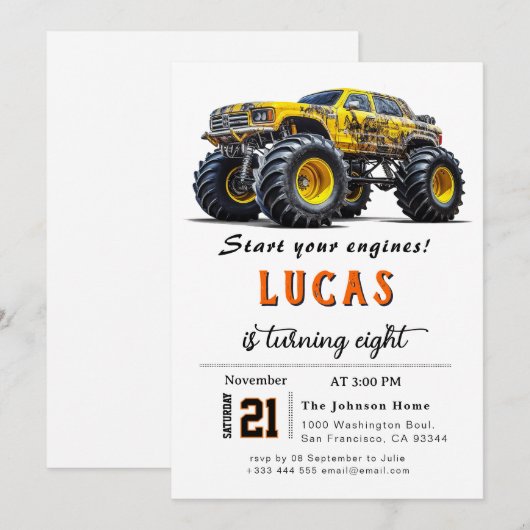 LKWs Einladung zum Geburtstag (Vorne/Hinten)