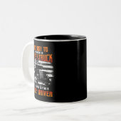 LKWs Geschenke Trailer LKW 18 Rollerhar Zweifarbige Tasse (Vorderseite Links)