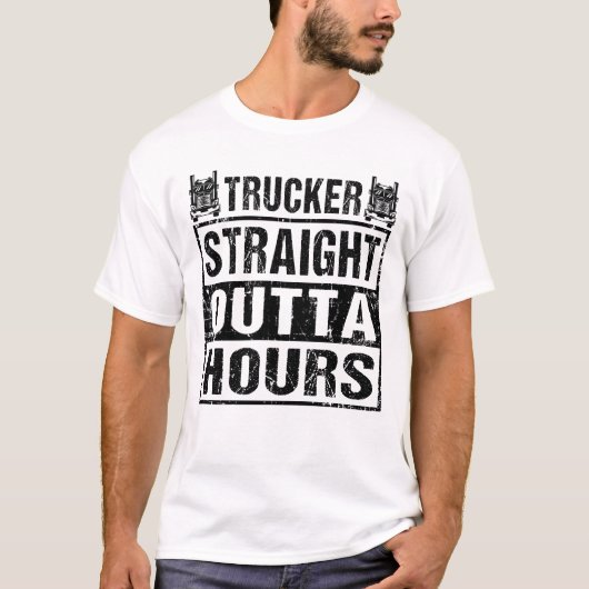 LKWs LKWs Funny Truck Fahrer Geradewegs außerhalb T-Shirt (Vorderseite)