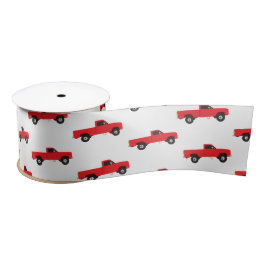 LKWs mit rotem Lieferwagen Satinband