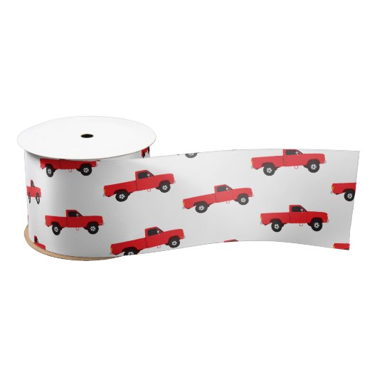 LKWs mit rotem Lieferwagen Satinband (Spule)