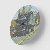 LKWs mit Sprint-Zeit Runde Wanduhr (Winkel)