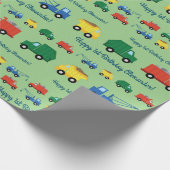 LKWs Niedlich 1. Geburtstag Party Thema Geschenkpapier (Ecke)