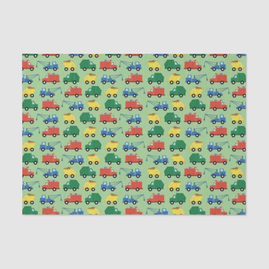 LKWs Niedlich 1. Geburtstag Party Thema Seidenpapier (Vorderseite)