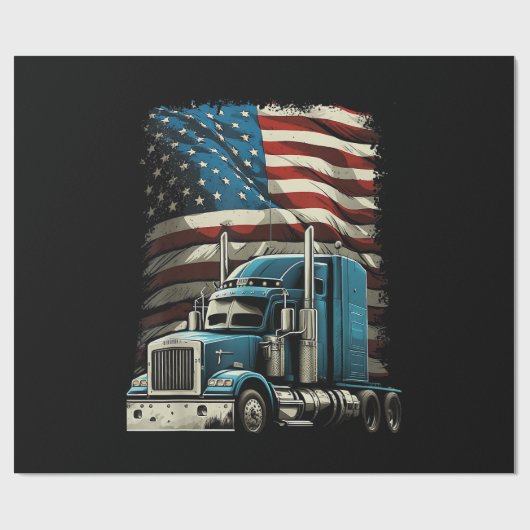 LKWs US-amerikanische Fahne für Patriotic Truck Dr Geschenkpapier (Flach)