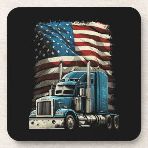 LKWs US-amerikanische Fahne für Patriotic Truck Dr Getränkeuntersetzer
