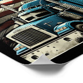 LKWs US-amerikanische Fahne für Patriotic Truck Dr Poster (Ecke)