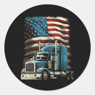 LKWs US-amerikanische Fahne für Patriotic Truck Dr Runder Aufkleber