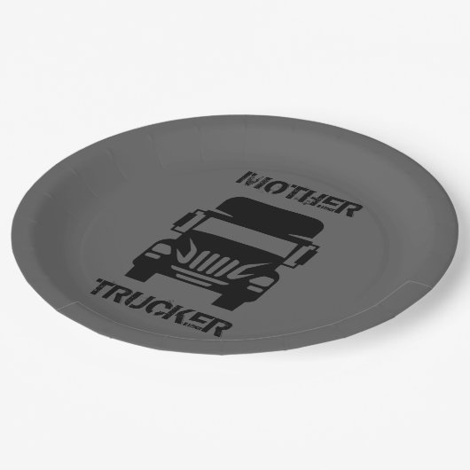 LKWs von Funny und cooler Mutter von Storeman Pappteller (Schrägansicht)