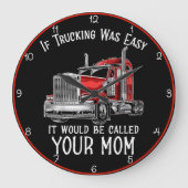 LKWs waren einfach deine Mama Große Wanduhr (Vorderseite)