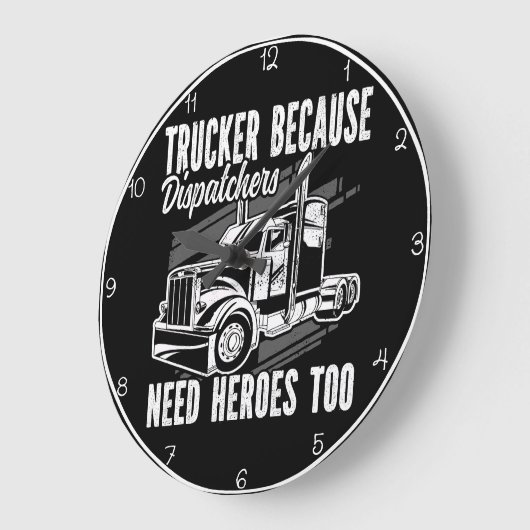 LKWs, weil sie Helden brauchen Große Wanduhr (Winkel)