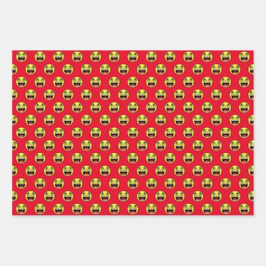 LL Emoji Face Wrapping Paper Sheets Geschenkpapier Set (Vorderseite 3)