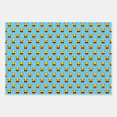 LL Emoji Face Wrapping Paper Sheets Geschenkpapier Set (Vorderseite 2)