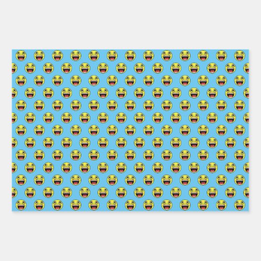 LL Emoji Face Wrapping Paper Sheets Geschenkpapier Set (Vorderseite 2)