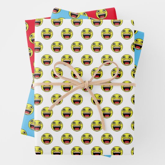 LL Emoji Face Wrapping Paper Sheets Geschenkpapier Set (Beispiel)