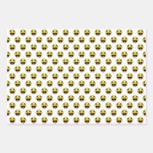 LL Emoji Face Wrapping Paper Sheets Geschenkpapier Set (Vorderseite)