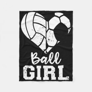 Ll Girl Heart Funny Soccer Volleyll Girl  Fleecedecke
