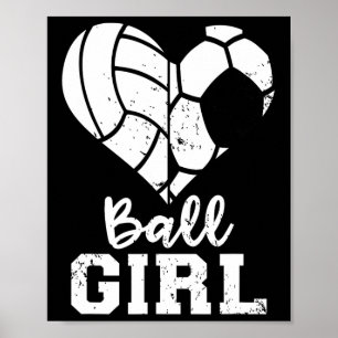 Ll Mädchen Herz Lustig Fußball Volleyll Mädchen Poster