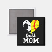 Ll Mama Herz Lustig Weichll Fußballmutter Magnet (Vorderseite/Rückseite)