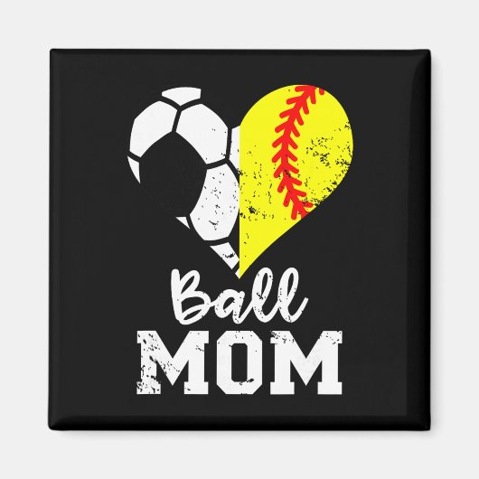 Ll Mama Herz Lustig Weichll Fußballmutter Magnet (Vorne)