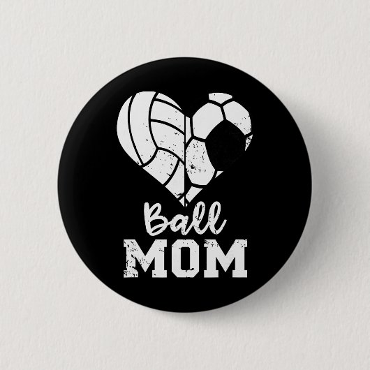 Ll Mama Herz Lustiger Fußball Volleyll Mama Button (Vorderseite)