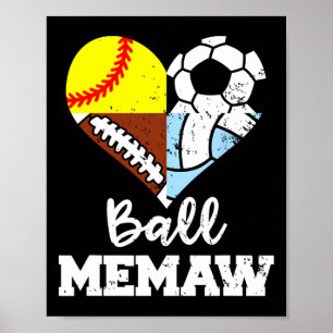 Ll Memaw Lustiger Fußball Fußll Weichll Volleyll S Poster