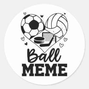 Ll Meme Fußball Volleyll Hockey Meme Spieler  Runder Aufkleber