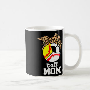 Ll Mom Funny Sell Softll Fußball Leopard Mom Kaffeetasse