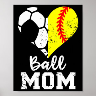 Ll Mom Herz Lustig Weichll Fußball-Mutter Poster